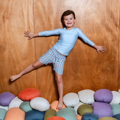 Len Swim Trunks in Periwinkle Block