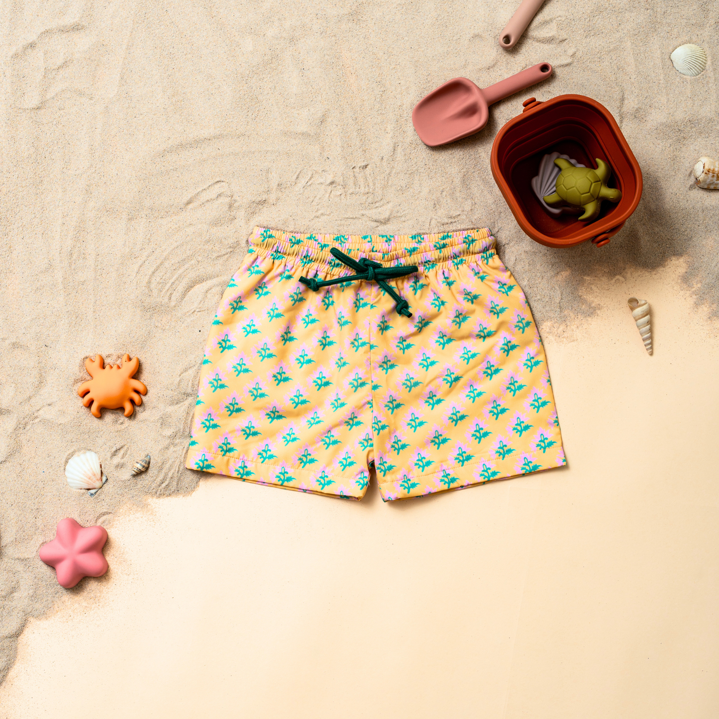 Len Swim Trunks in Marigold Bloom