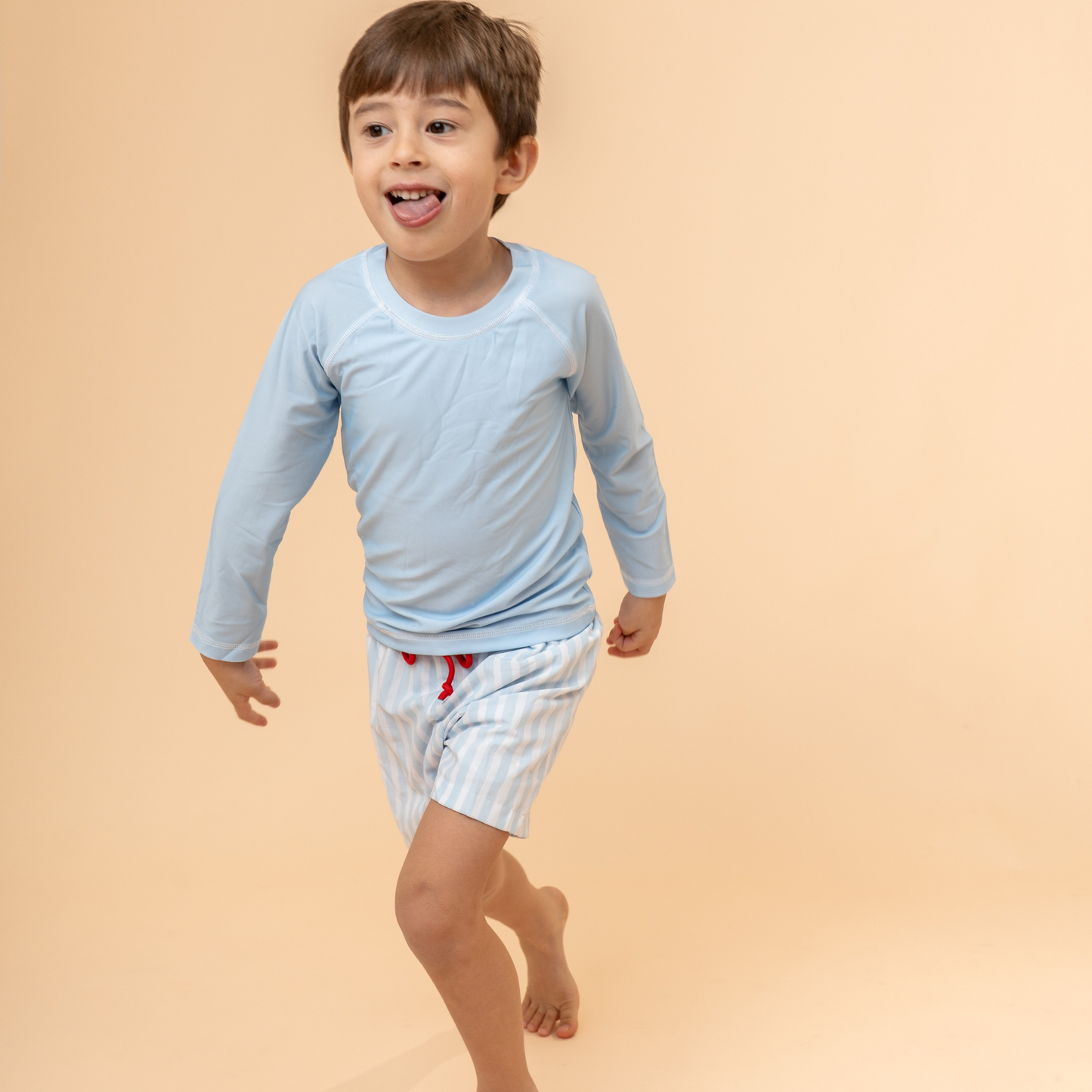 Len Swim Trunks in Blue Stripes