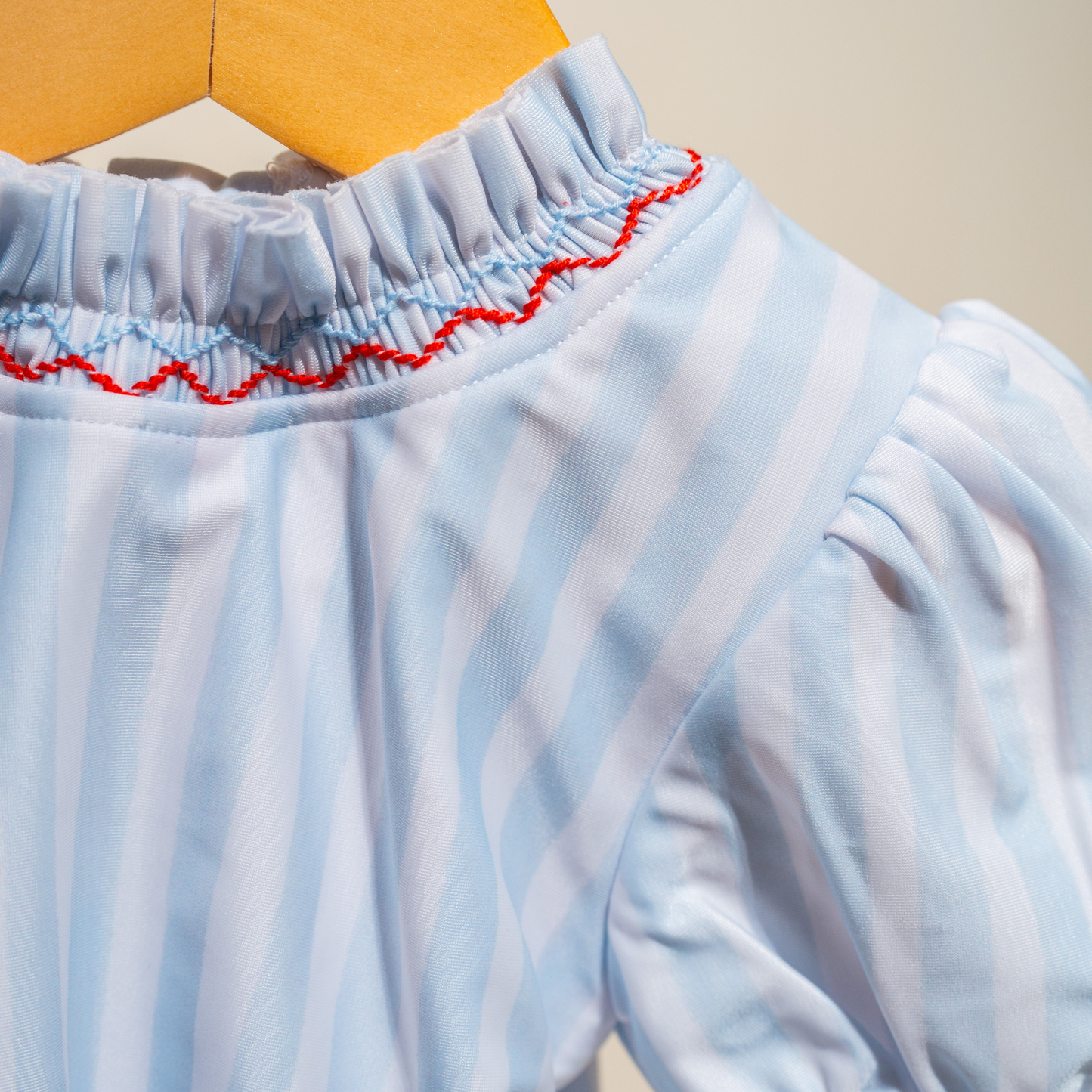 Francesca Ruffle Swimsuit in Blue Stripes