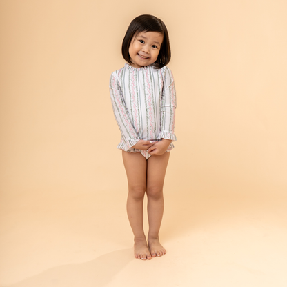 Kena Rashguard Set in Blush and Green Vine