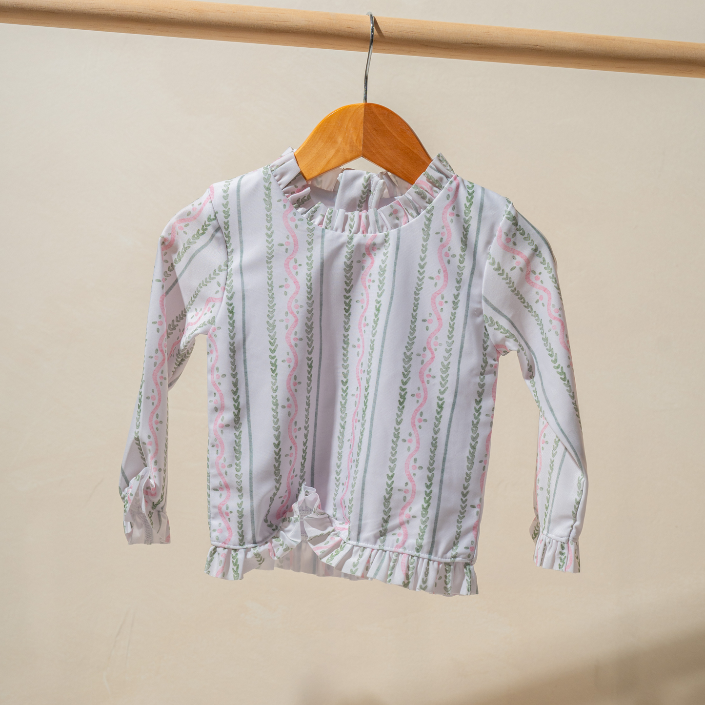 Kena Rashguard Set in Blush and Green Vine