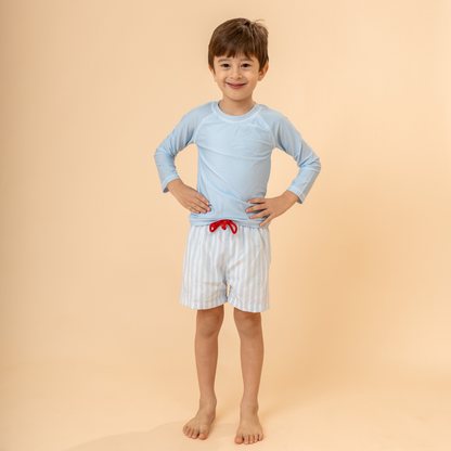 Len Swim Trunks in Blue Stripes